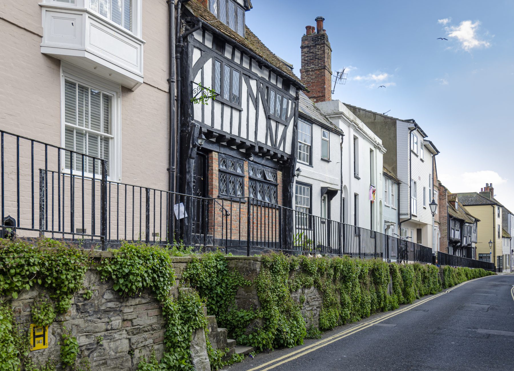 A timber-framed house among the painted terraces of Hastings Old Town