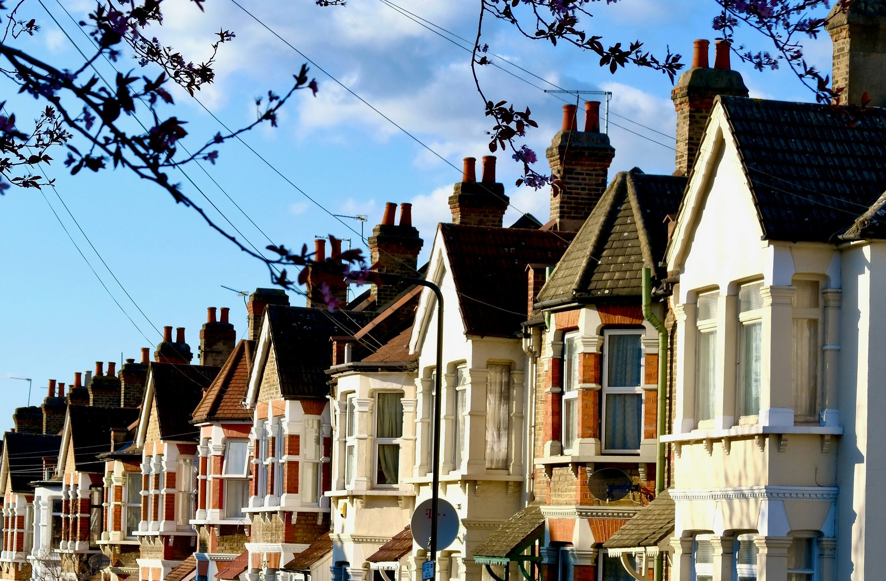 A row of Victorian terraced houses